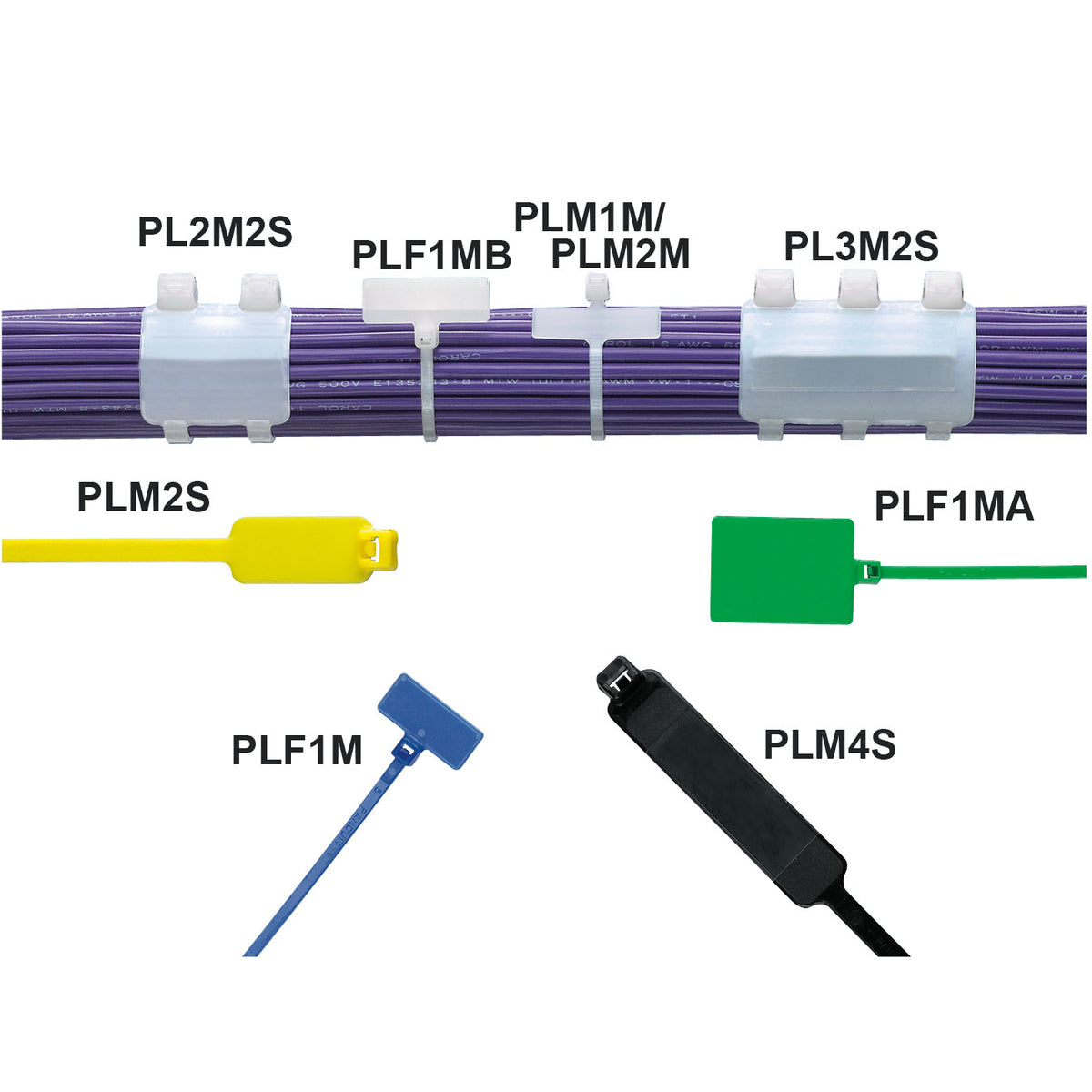 Panduit PLM1M-M | Pan-Ty Write-On Cable Tie, PA6.6, 3.9"L, 18lb, PK1000