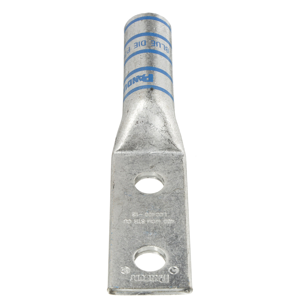 Panduit LCC400-12-6 | Pan-Lug Comp. Lug, 400, Tin Plt Copper, Strt, Two 1/2" Stud, PK6