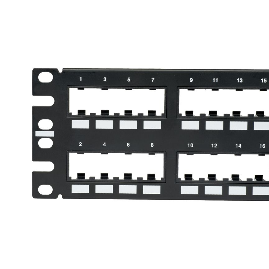 Panduit CPP48FMVNSWBLY | Mini-Com, Flat, Unshielded, Patch Panel, 48 Port, 2 RU, Black