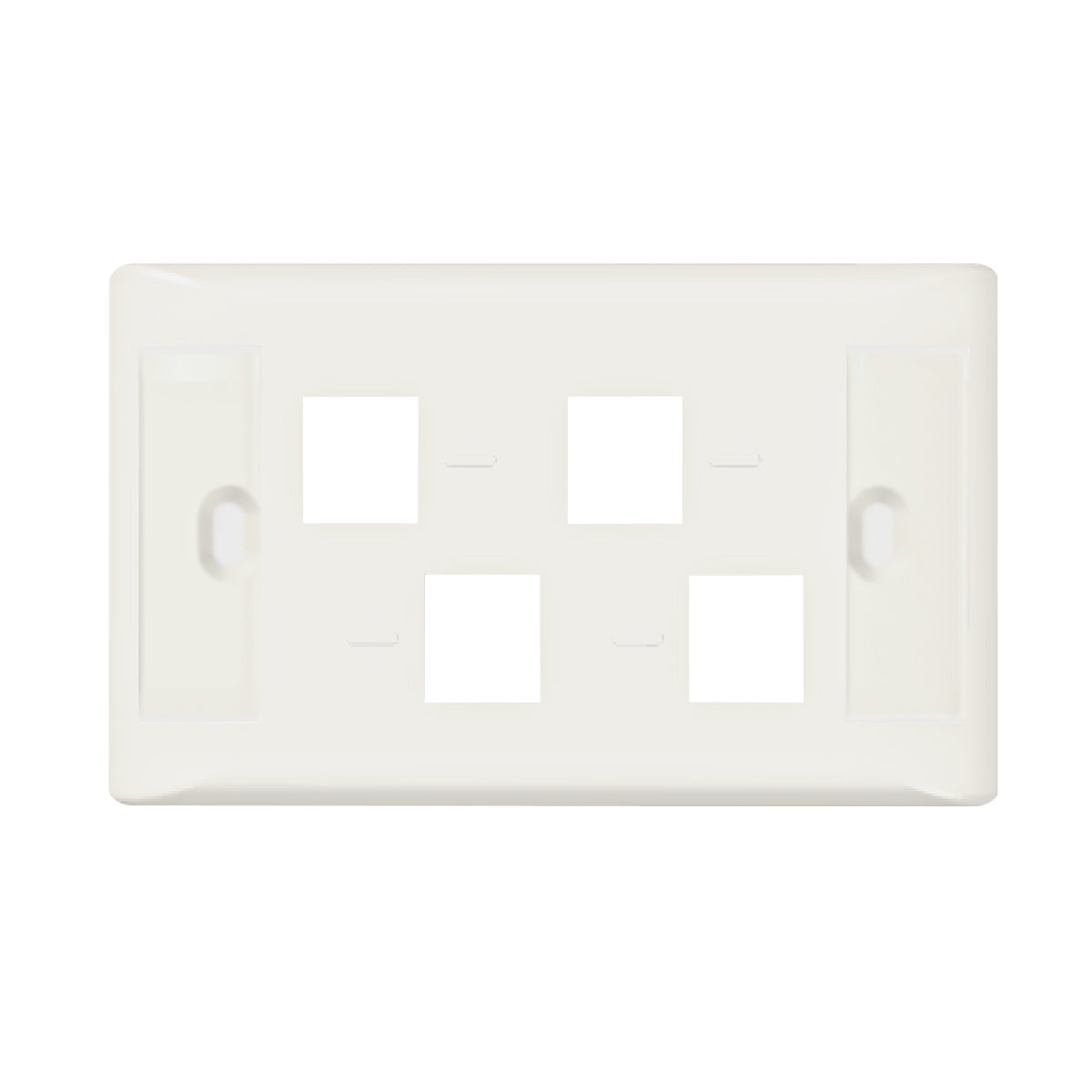Commscope 1-2111203-3 | Faceplate Kit, labeled, 1-gang, 4 port, horizontal orientation, alpine white