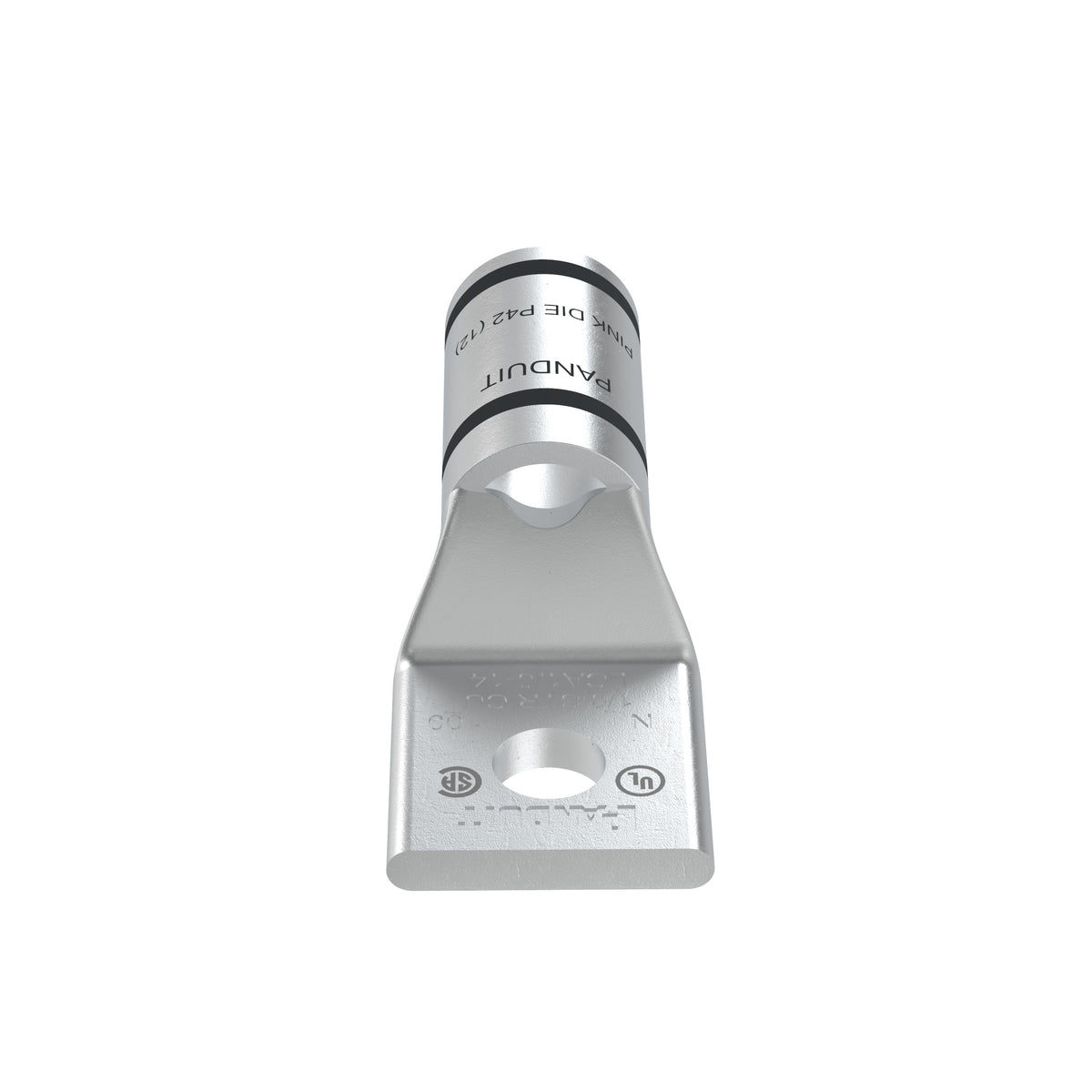 Panduit LCA1/0-14-X | Pan-Lug Comp. Lug, 1/0, Tin Plt Copper, Strt, One 1/4" Stud, PK10