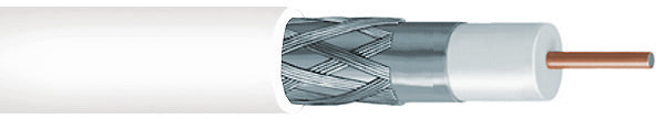 Commscope 2275V WHRL RG6 60 1000 | RG 6 Type 60% Braid Plenum Video Coaxial Cable, white jacket, 1000 ft (305 m) reel
