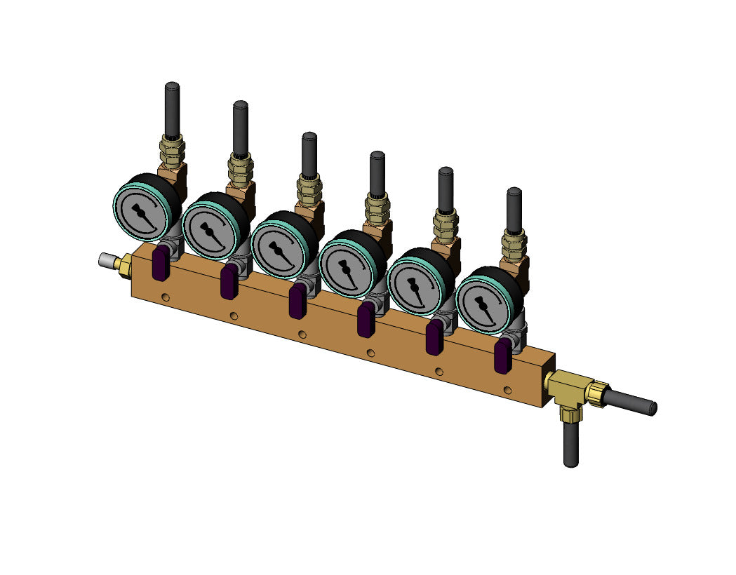 Commscope 6600D-6 | 6-port Distribution Manifold, wall mountable, 0–15.0 psig, 25 ft of tubing per port