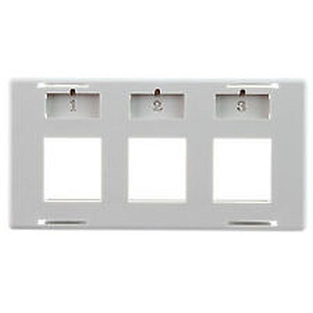 Commscope 6644 1 143-03 | Furniture Faceplate, 3 port, with labels and icons, gray