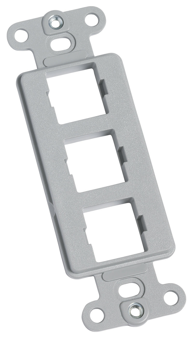 Commscope M108FR3-270 | M108 Flush Mounted Modular Mounting Frame, three port gray