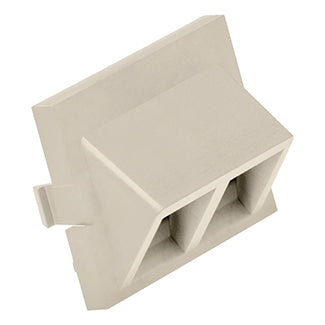 Leviton 41294-2QI | 2-Port Angled MOS QuickPort Adapter, 1.5 Units High, Ivory