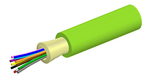 Commscope R006DS5GFSULM | LazrSPEED Riser Distribution Cable, OM5 multimode, 6 fiber single-unit, lime green