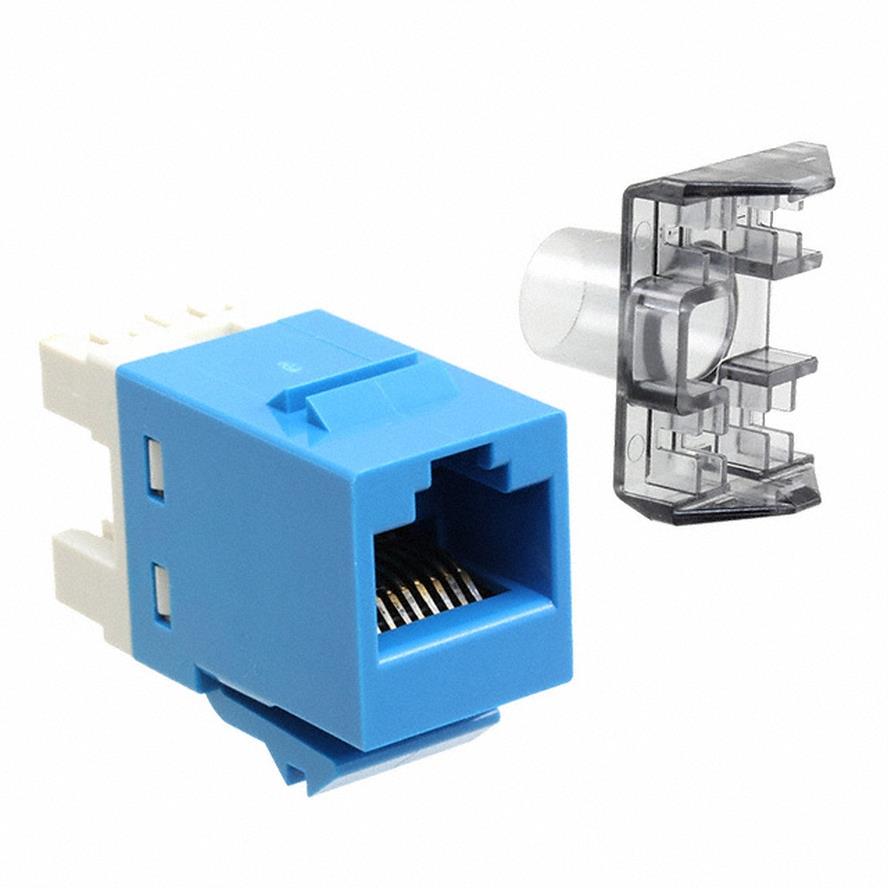 Commscope USL600-BLUE | Uniprise USL Series Modular Jack, RJ45, category 6, T568A/T568B, unshielded, without dust cover, blue