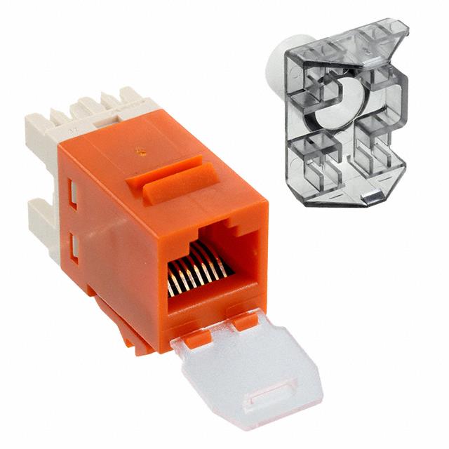 Commscope USL600-DC-ORG | Uniprise USL Series Modular Jack, RJ45, category 6, T568A/T568B, unshielded, with dust cover, orange