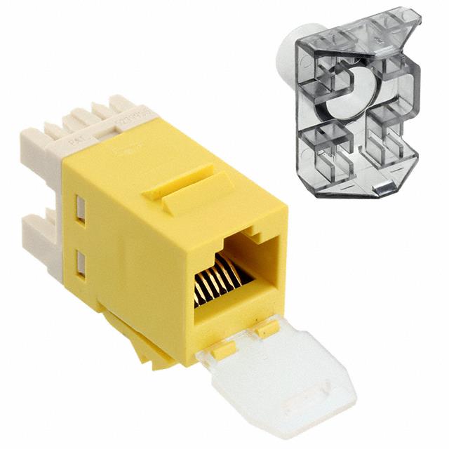 Commscope USL600-DC-YEL | Uniprise USL Series Modular Jack, RJ45, category 6, T568A/T568B, unshielded, with dust cover, yellow