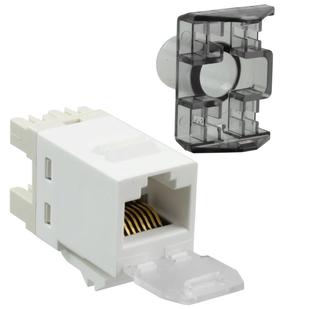 Commscope USL600-DC-E.IVY | Uniprise USL Series Modular Jack, RJ45, category 6, T568A/T568B, unshielded, with dust cover, ivory