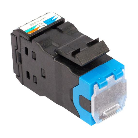 Commscope USL10G-DC-BLUE | Uniprise USL Series Modular Jack, RJ45, category 6A, T568A/T568B, unshielded, with dust cover, blue