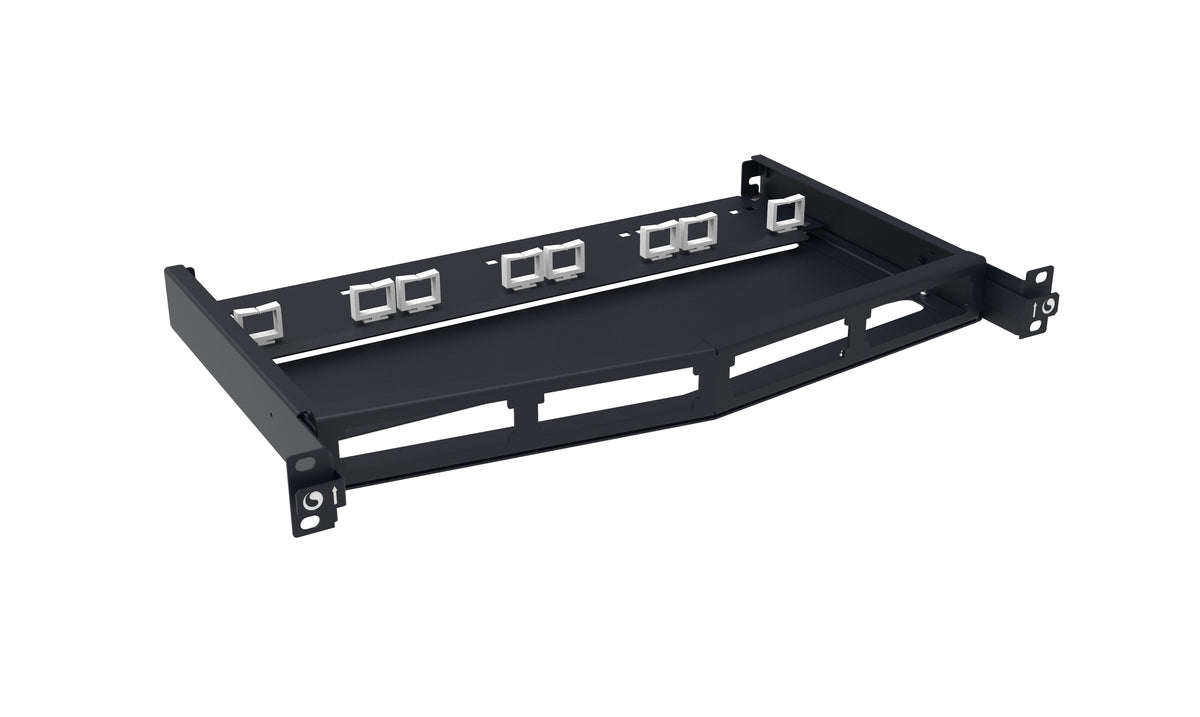 Commscope AGL-1U-ANG-SL | AGILE 1U angled sliding panel, accepts (4) G2 modules or adapter packs providing up to 48 duplex LC or 32 MPO ports