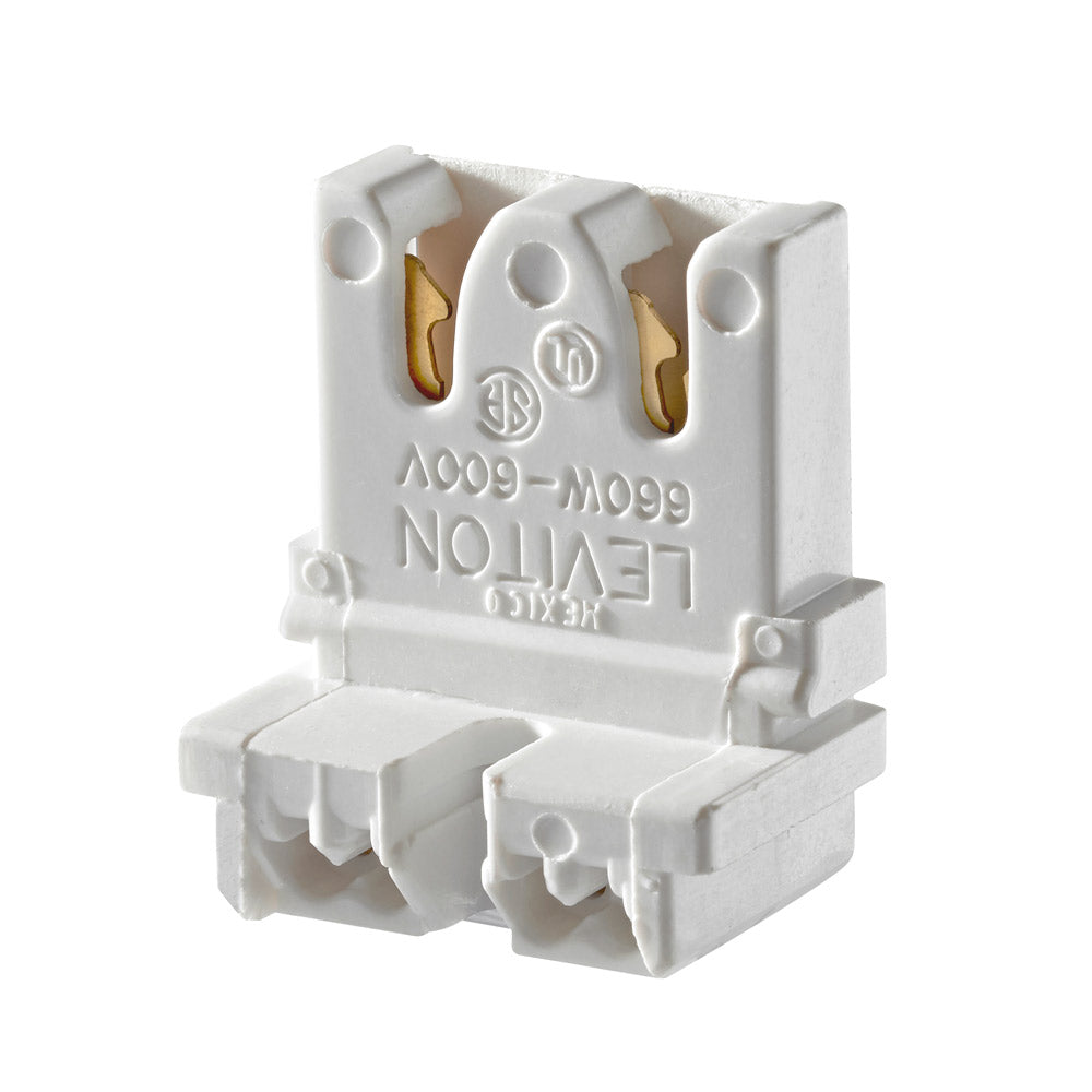 Leviton 13451-20 | Medium Base, T8 Only Bi-Pin, Standard Fluorescent Lampholder, Low Profile