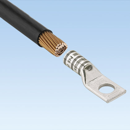 Panduit LCA2/0-14-X | Pan-Lug Comp. Lug, 2/0, Tin Plt Copper, Strt, One 0.25" Stud, PK10