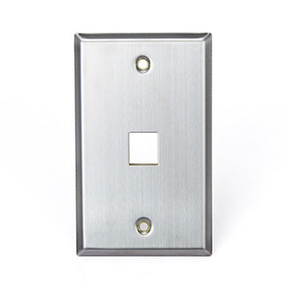 Leviton 43080-1S1 | Stainless Steel QuickPort Wallplate, Single Gang, 1-Port