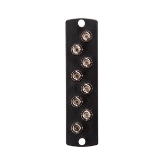 Leviton 5F100-8MT | SDX Precision Molded Plate (BLACK), Multimode and Single-mode, Simplex ST (metal), 8 fibers, Zirconia Ceramic Sleeve