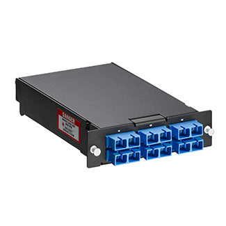 Leviton SPSCS-12L | SDX Pigtail Fusion Splice Module pre-loaded with duplex SC adapters (Blue)
