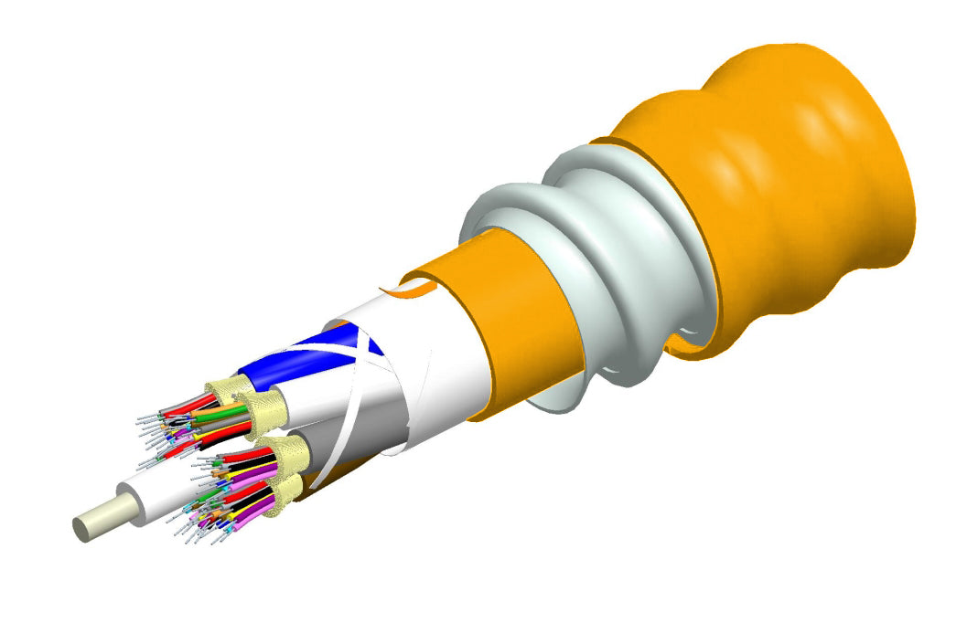 Commscope P024DZ6FFSUOR | OptiSPEED Plenum Distribution Cable, interlocking aluminum armored with plenum jacket, 24 fiber single-unit