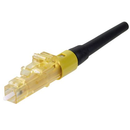 Panduit FLCSMCXDYL | OptiCam Keyed LC Simplex, 50µm OM3/4/5, Keyed D: Yellow with Aqua Boot