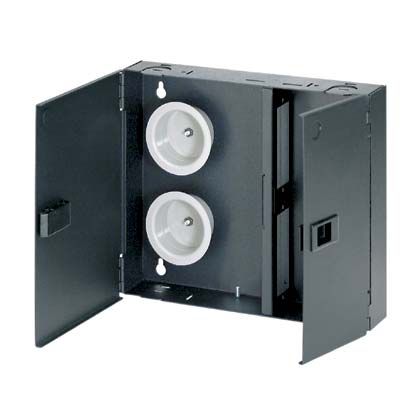 Panduit FWME2 | Opticom Wall Mount Fiber Enclosure, Black, 2 FAP/Cassette Slots
