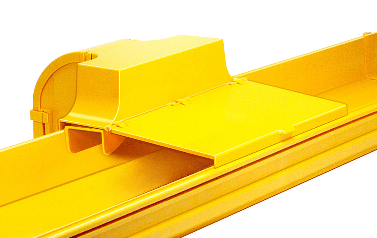 Commscope FGS-MEXC-E-F | FiberGuide 4-Inch Express Exit Single Rear Hinged Cover for 4x12in Raceways, Yellow