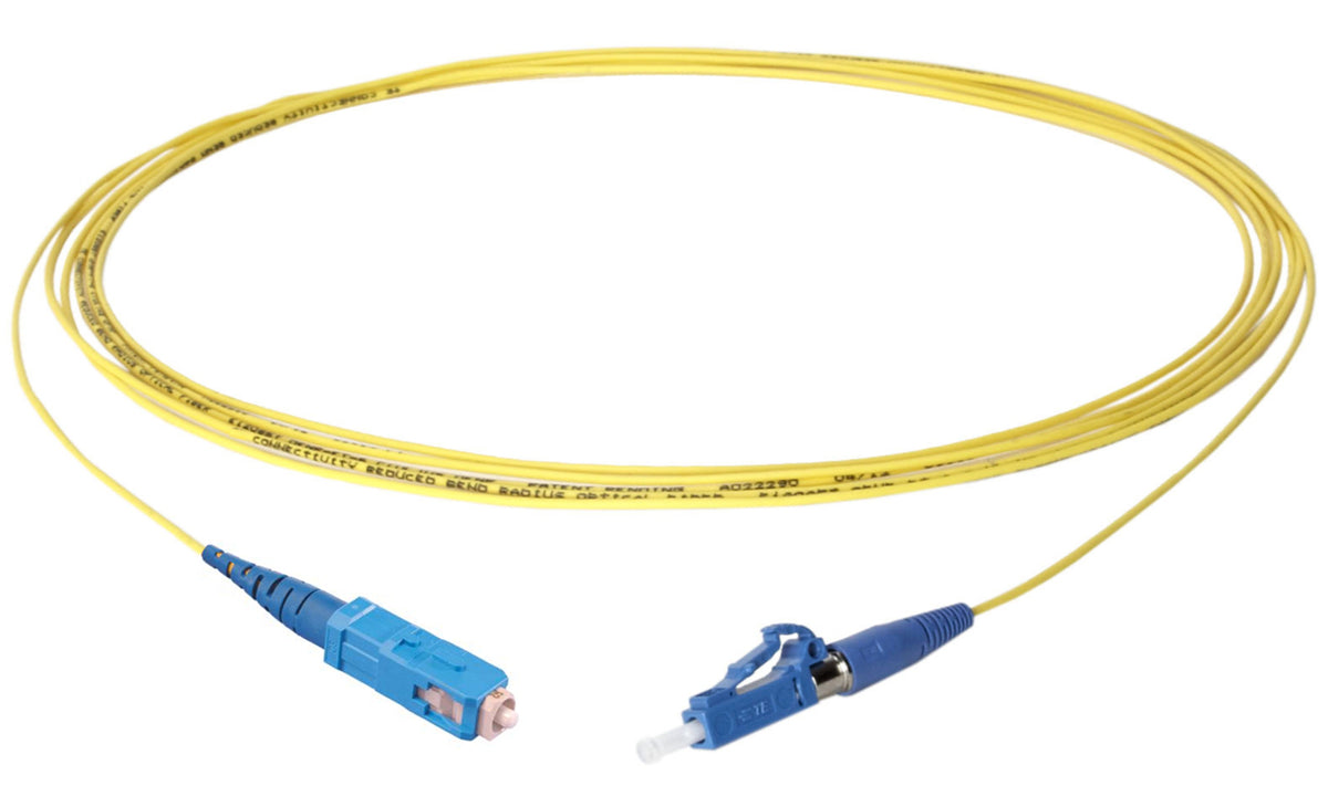 Commscope FPCA-7KYP003M | Fiber Optic Patch Cord, singlemode, 1.2 mm OFNP jacket, SC/UPC-LC/UPC, yellow | No Spool | Cord Length - 3 M