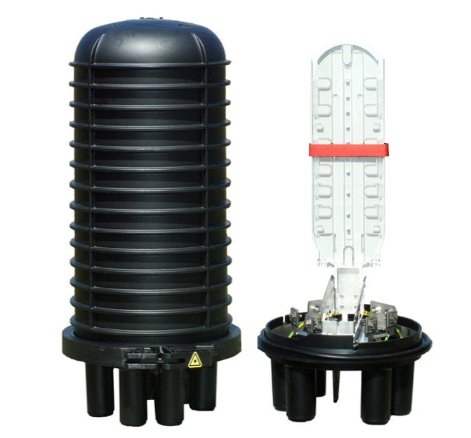 Commscope FOSC400A4NT0BGV | FOSC 400 A4 Fiber Optic Splice Closure, Heat Shrink Cable sealing, no pre-installed trays, cable blocking, ground feedthrough lugs, with test valve