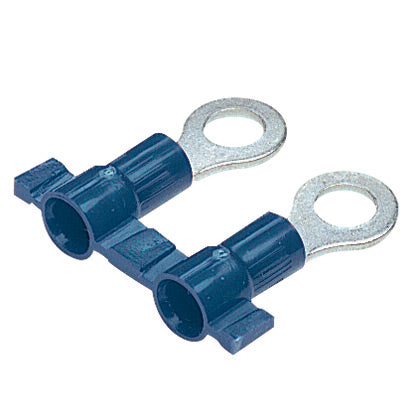Panduit PV14-6RNB-3K | Reel Smart Ring Terminal, Narrow, Blue, Vinyl, 14-16 AWG, #6 Stud