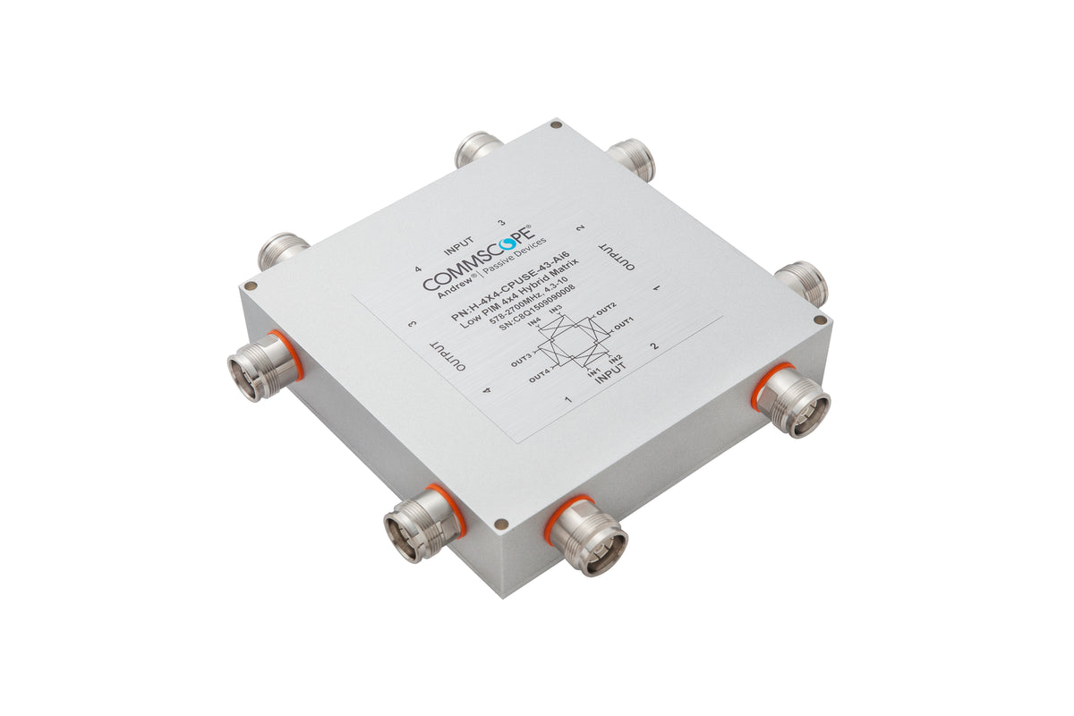 Commscope H4X4CPUSE43AI6 | Low PIM 4x4 High Power Hybrid Matrix, 555–2700 MHz