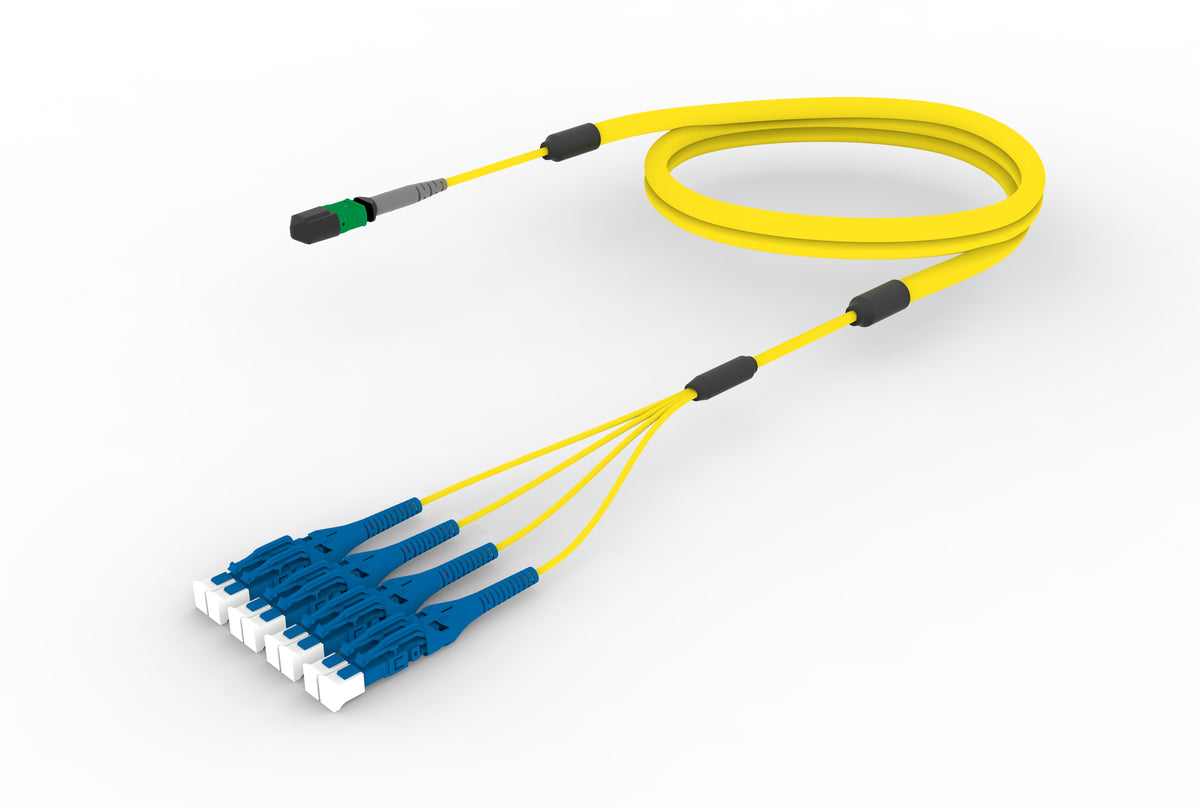 Commscope UQGQPLUJ8-JEF008 | 24 inch breakout (end B), no gland, no pulling grip | Jacket Color - Yellow, Cord Length - 8 Ft