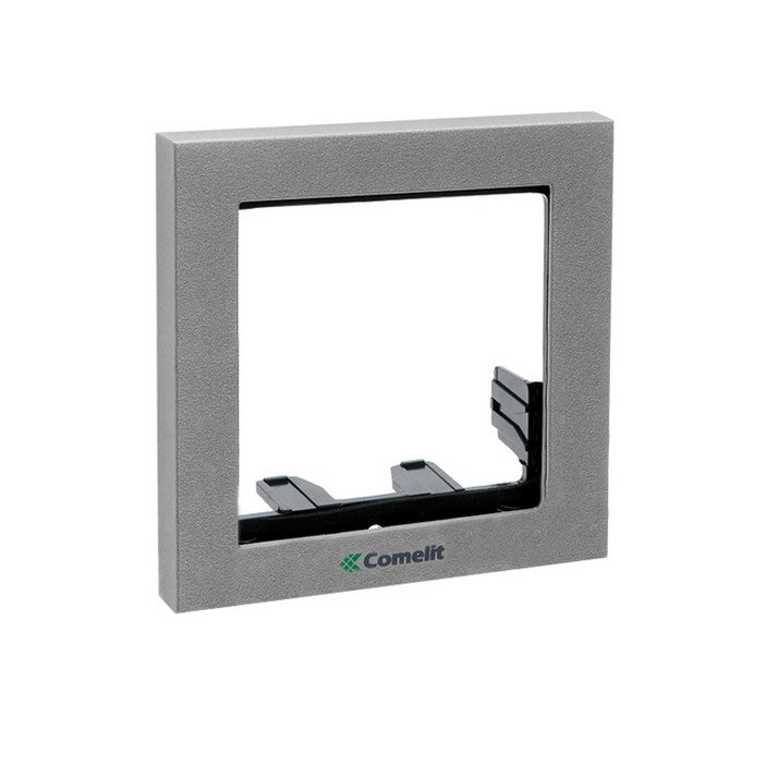 Comelit 3311/1S | iKall 1 Module Holder Frame Complete With Cornice Silver Color