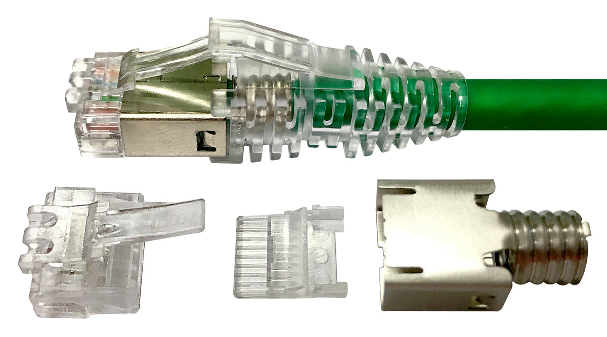 Commscope MP-5EMT-A-1 | Modular Plug Kit, category 5e, shielded, 8-position, 4.7 – 5.5 mm max cable jack OD, 100/bag