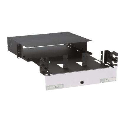 Panduit FRME2U | Opticom Rack Mount Enclosure, Black, 2 RU, 6 FAP/Cassette Slots