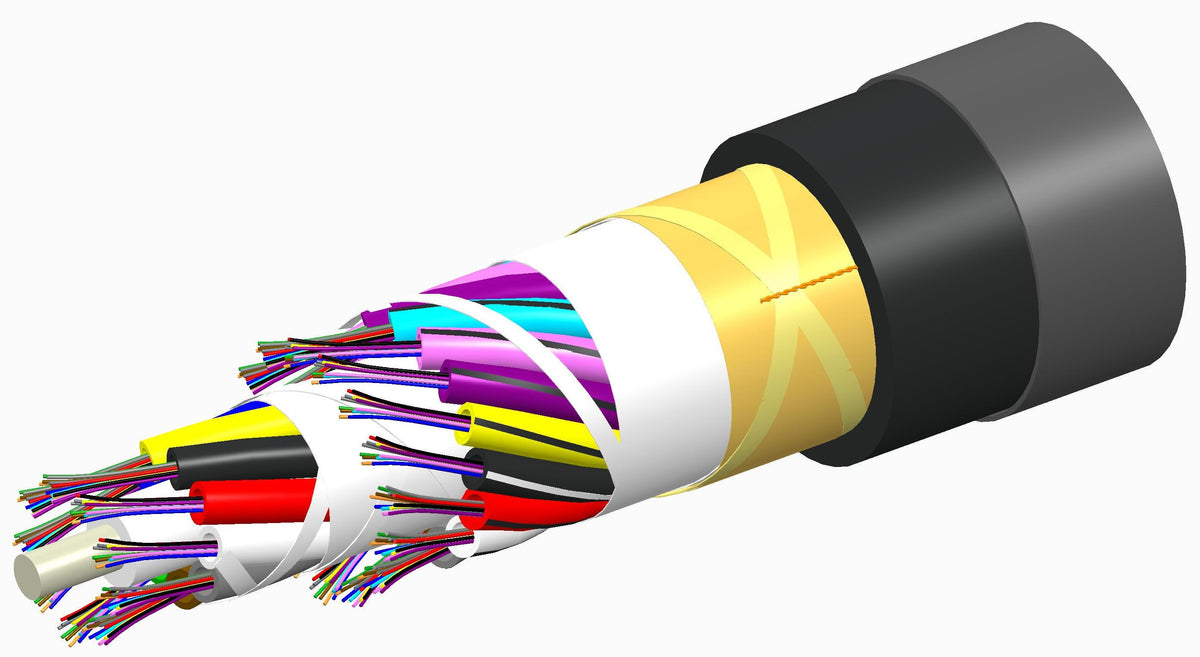 Commscope R-024-LN-8W-F12BK/25D | TeraSPEED Indoor/Outdoor, Single Jacket All-Dielectric, Riser Rated, Gel-Free, Stranded Loose Tube Cable
