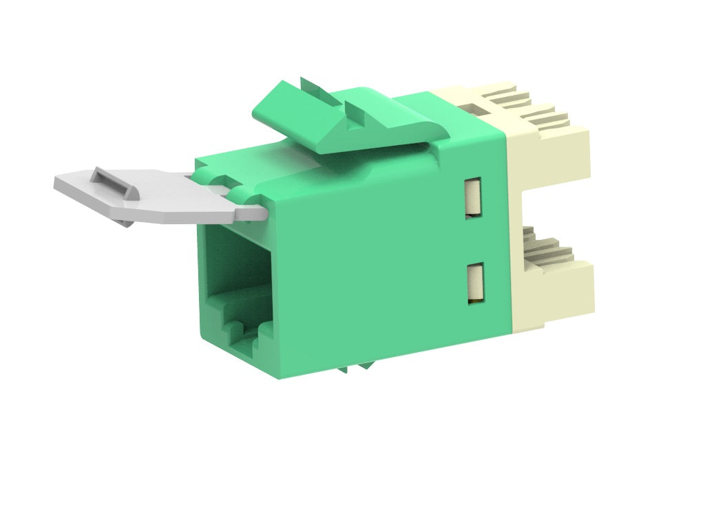 Commscope USL10G-DC-GRN | Uniprise USL Series Modular Jack, RJ45, category 6A, T568A/T568B, unshielded, with dust cover, green