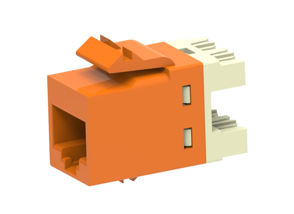 Commscope USL10G-ORG | Uniprise USL Series Modular Jack, RJ45, category 6A, T568A/T568B, unshielded, without dust cover, orange