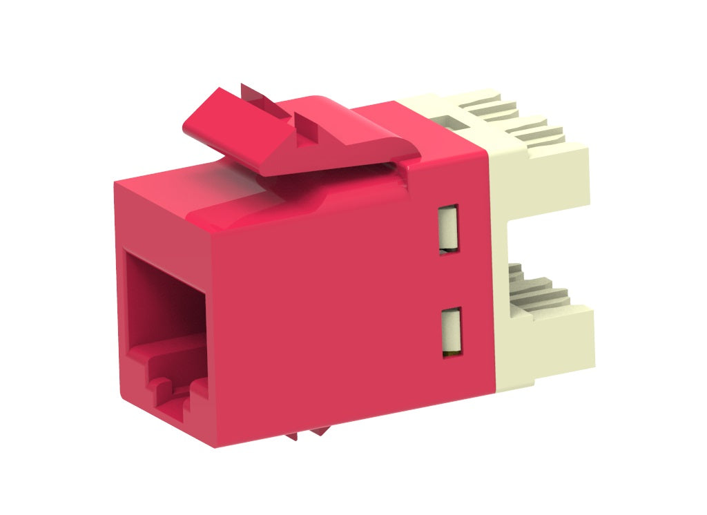 Commscope USL10G-RED | Uniprise USL Series Modular Jack, RJ45, category 6A, T568A/T568B, unshielded, without dust cover, red