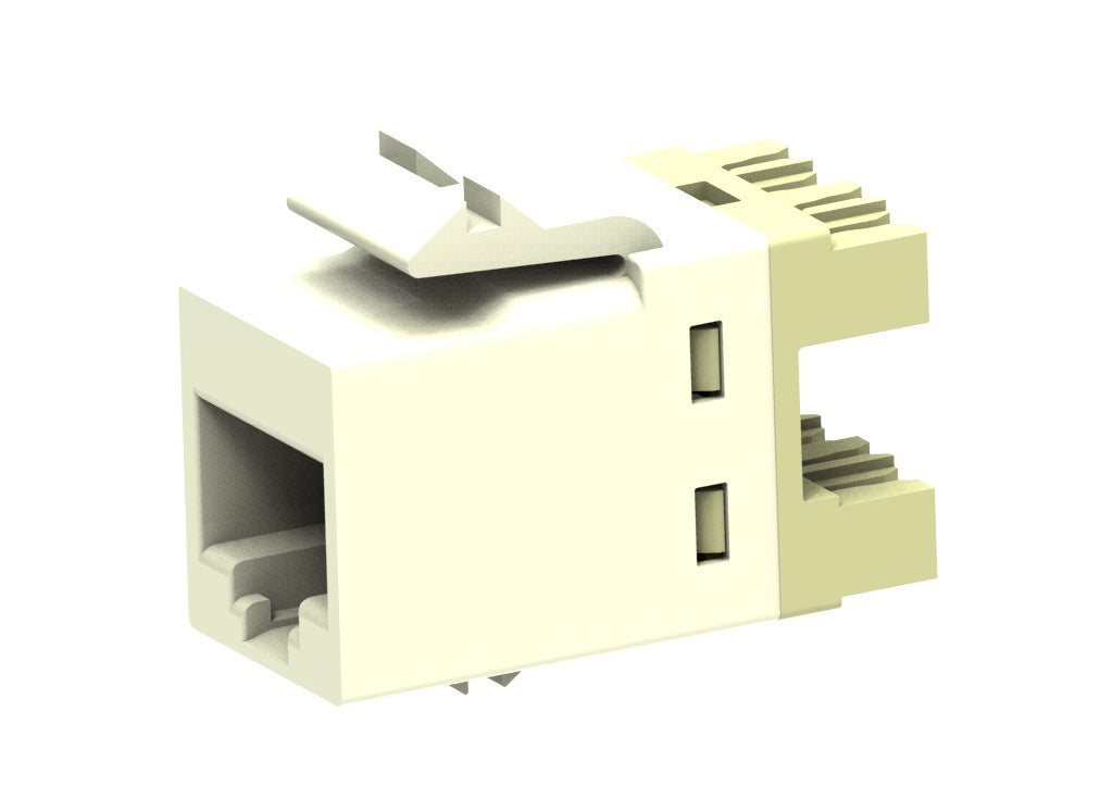 Commscope USL10G-A.WHT | Uniprise USL Series Modular Jack, RJ45, category 6A, T568A/T568B, unshielded, without dust cover, alphine white