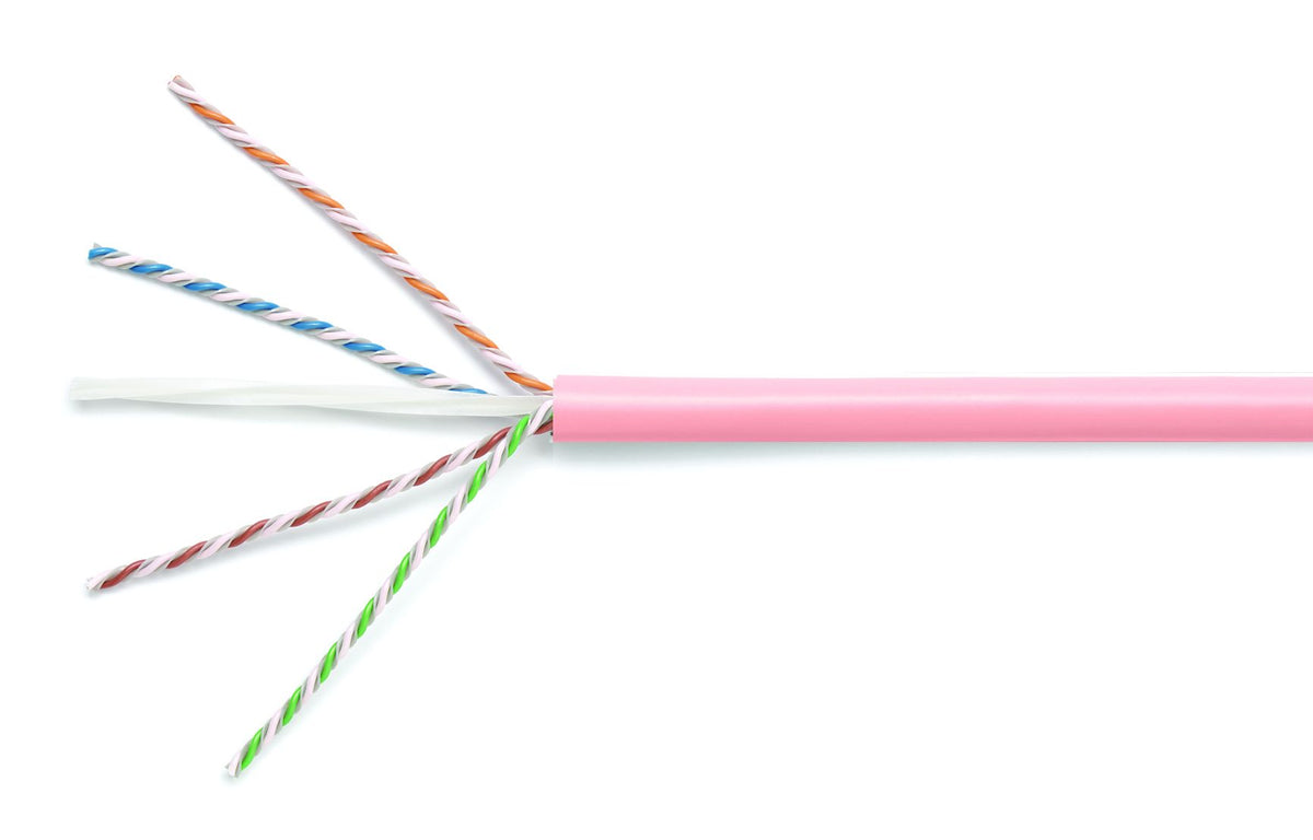 Commscope 1091B PNK C6A 4/23 U/UTP W1000 | GigaSPEED X10D 1091B ETL Verified Category 6A U/UTP Cable, pink jacket, 4 pair count, 1000 ft (305 m) length, WE TOTE box