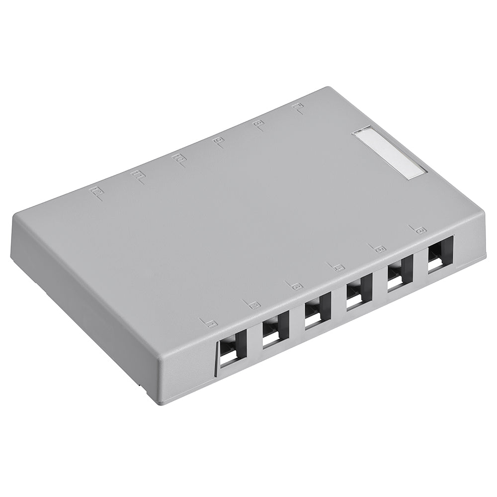 Leviton 41089-12G | Surface-Mount QuickPort Box, 12-Port, Grey