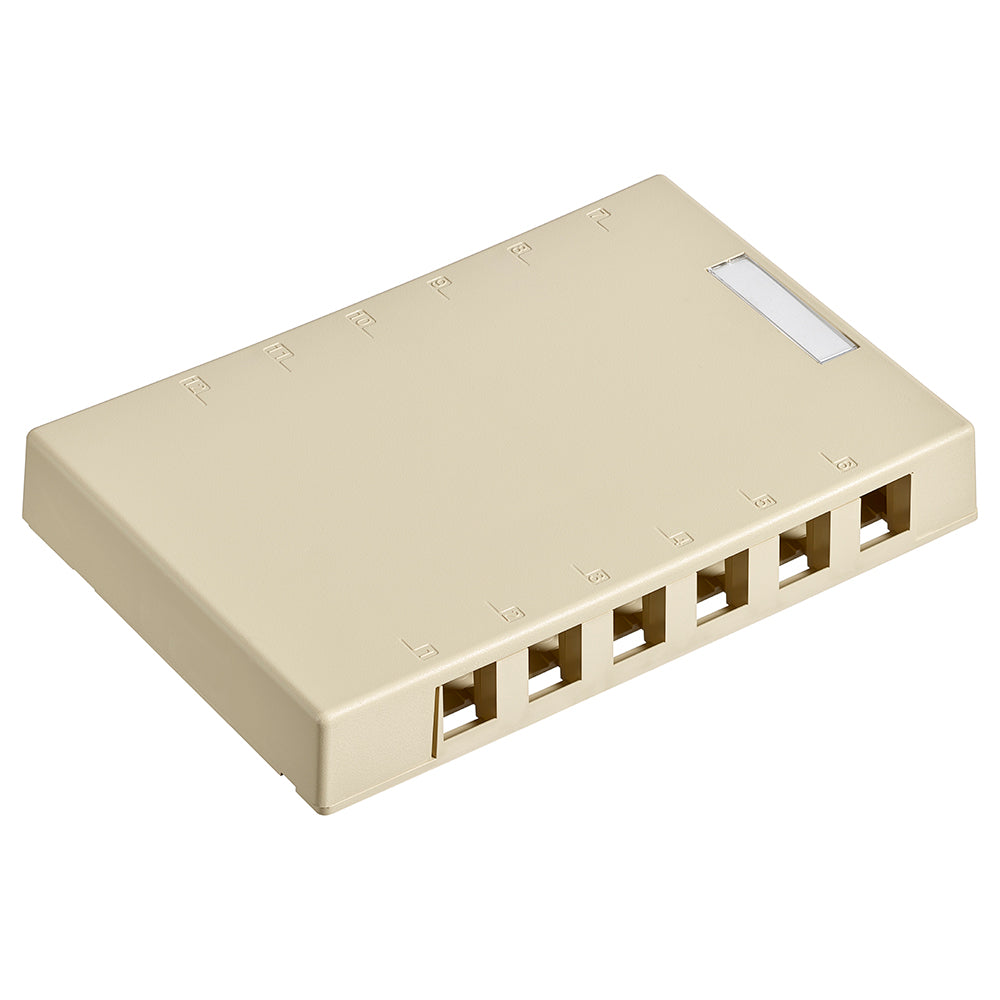 Leviton 41089-12I | Surface-Mount QuickPort Box, 12-Port, Ivory