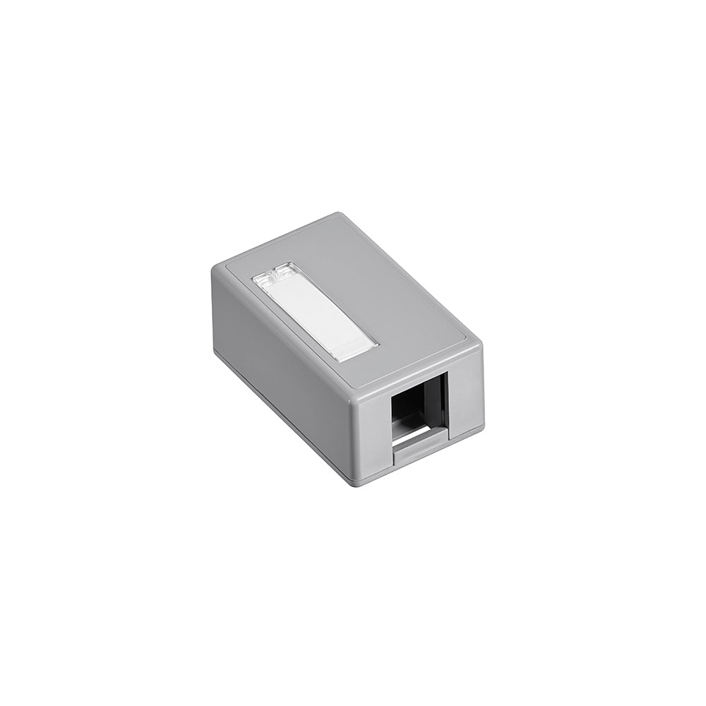 Leviton 41089-1GP | Surface-Mount QuickPort Box, Plenum Rated, 1-Port, Gray