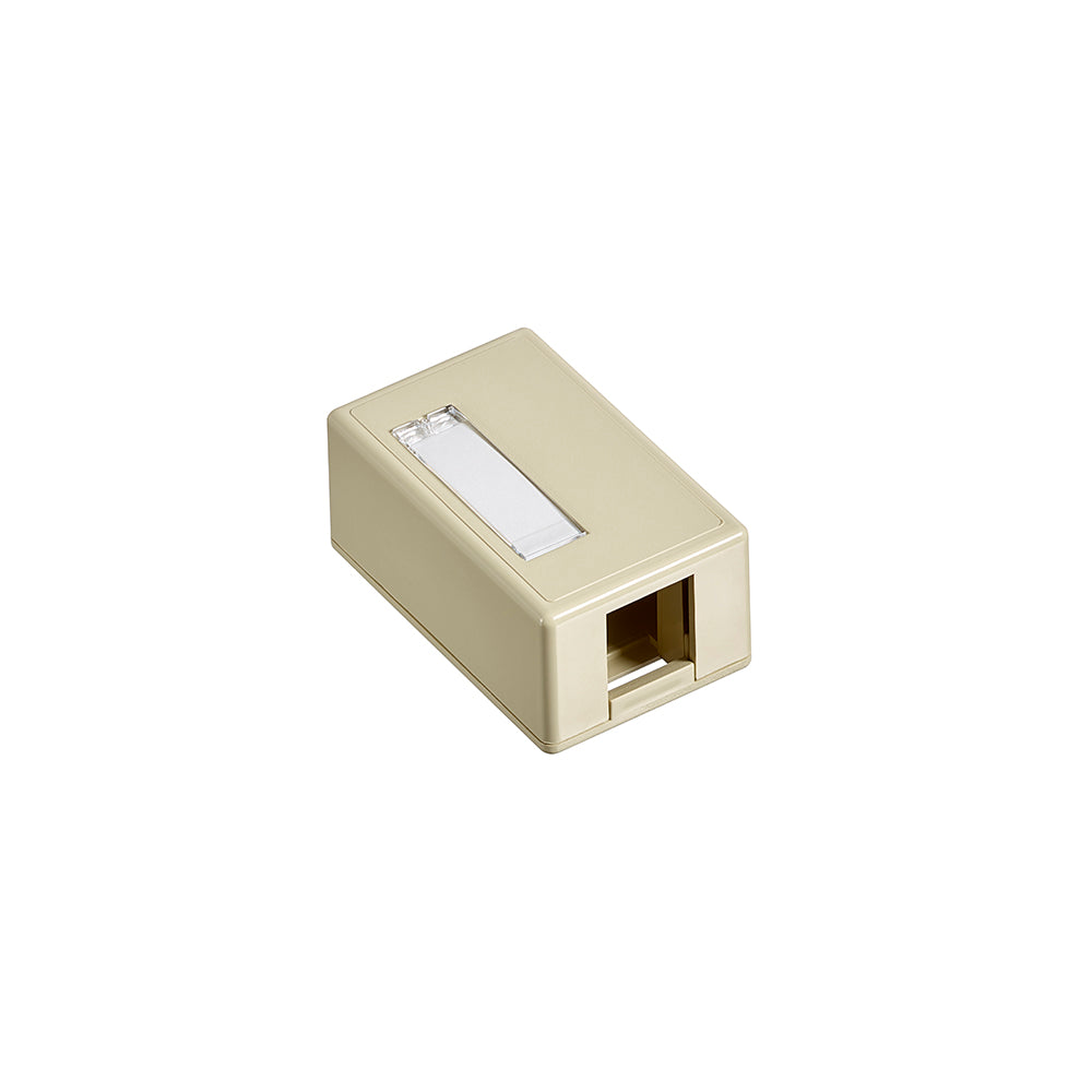 Leviton 41089-1IP | Surface-Mount QuickPort Box, Plenum Rated, 1-Port, Ivory