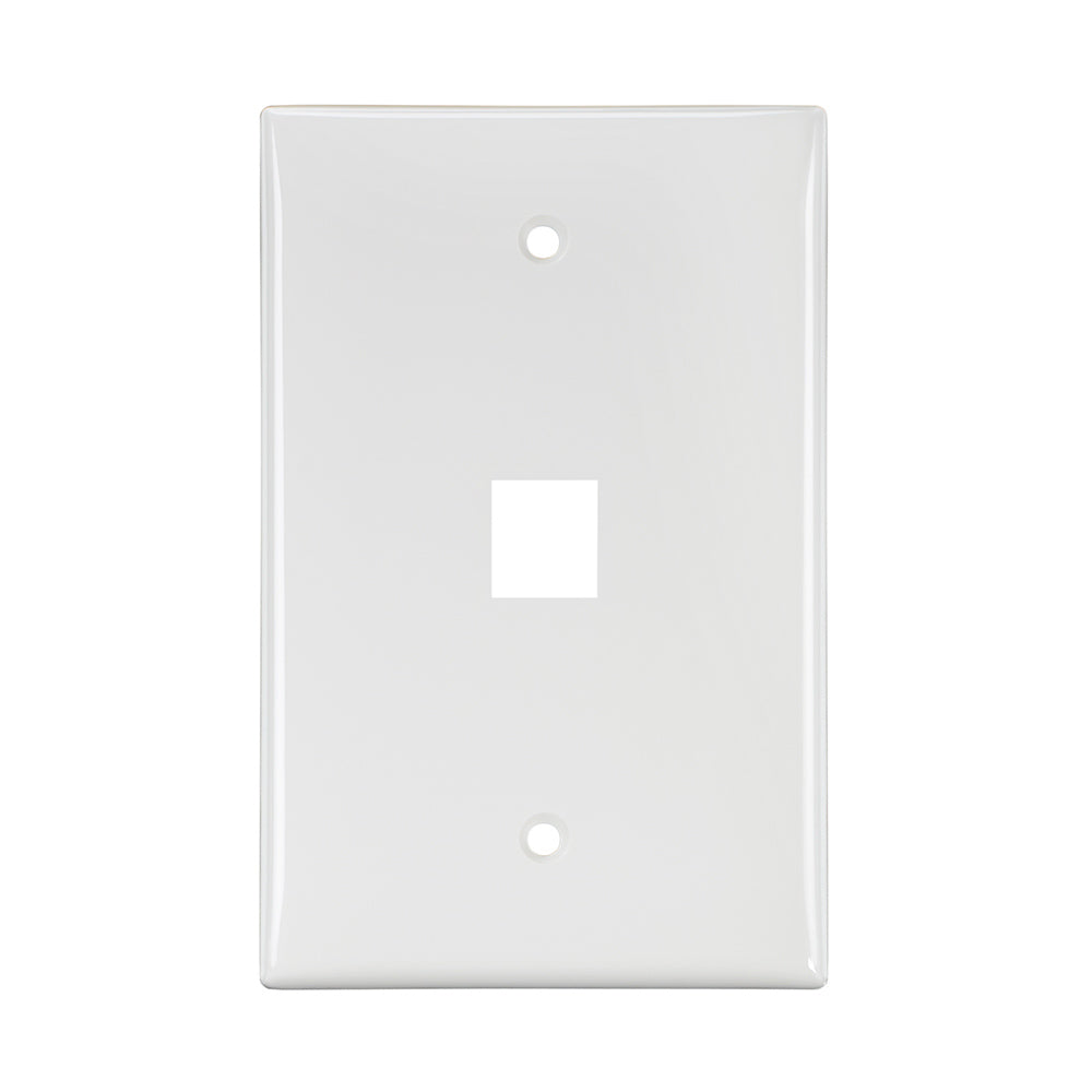 Leviton 41091-1WN | Midsize Single-Gang QuickPort Wallplate, 1-Port, White