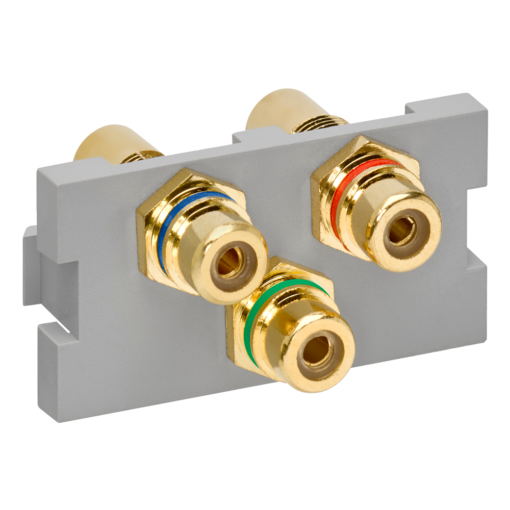Leviton 41292-3DG | RCA Component Feedthrough MOS Connector, Grey