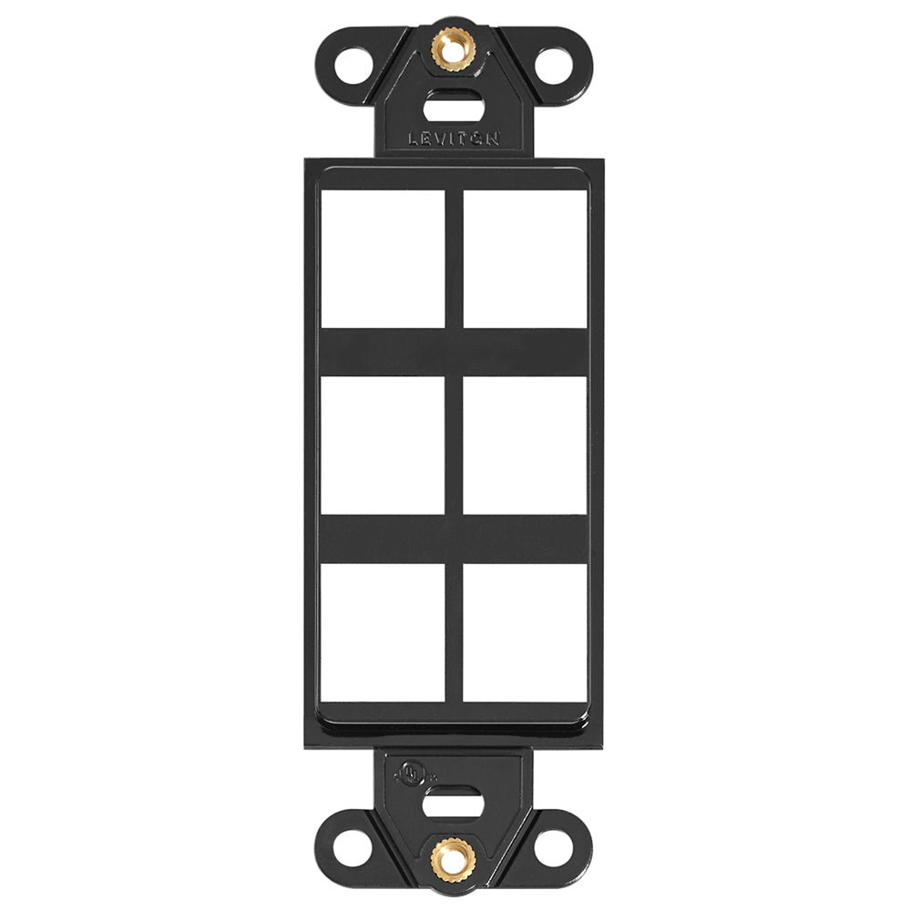 Leviton 41646-E | QuickPort Decora Insert, 6-Port, Black