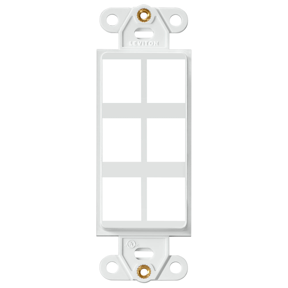 Leviton 41646-W | QuickPort Decora Insert, 6-Port, White