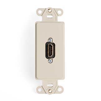 Leviton 41647-I | Decora Insert with HDMI Feedthrough QuickPort Connector, Single Gang, Ivory