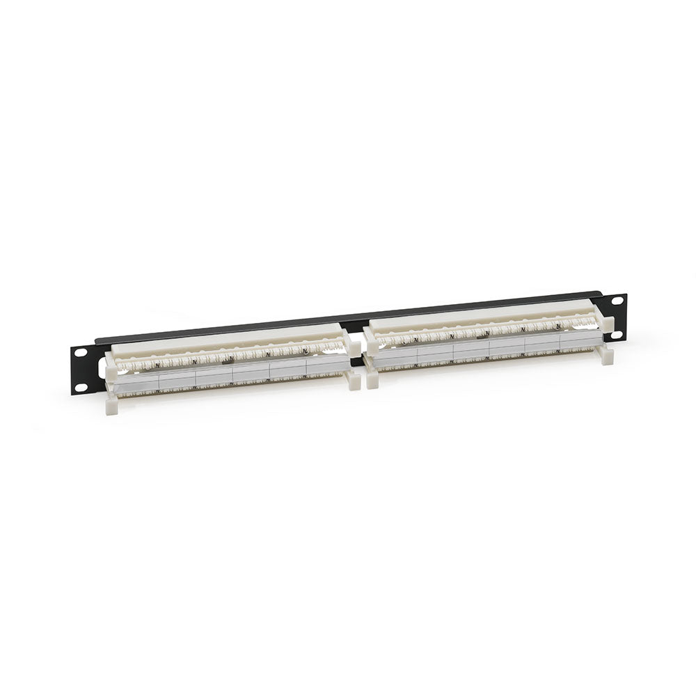 Leviton 41DR6-1F4 | Cat 6 110-Style Rack-Mount Wiring Block Kit, includes 96-pair 1RU panel, labels, and 24 C-4 clips